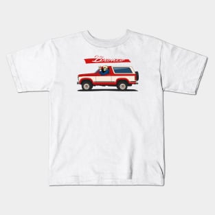 Truck bronco 1986 f150 xlt 4x4 skull metal red Kids T-Shirt